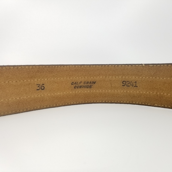 Vintage Brown Calf Grain Cowhide Leather Belt - Picture 5 of 7